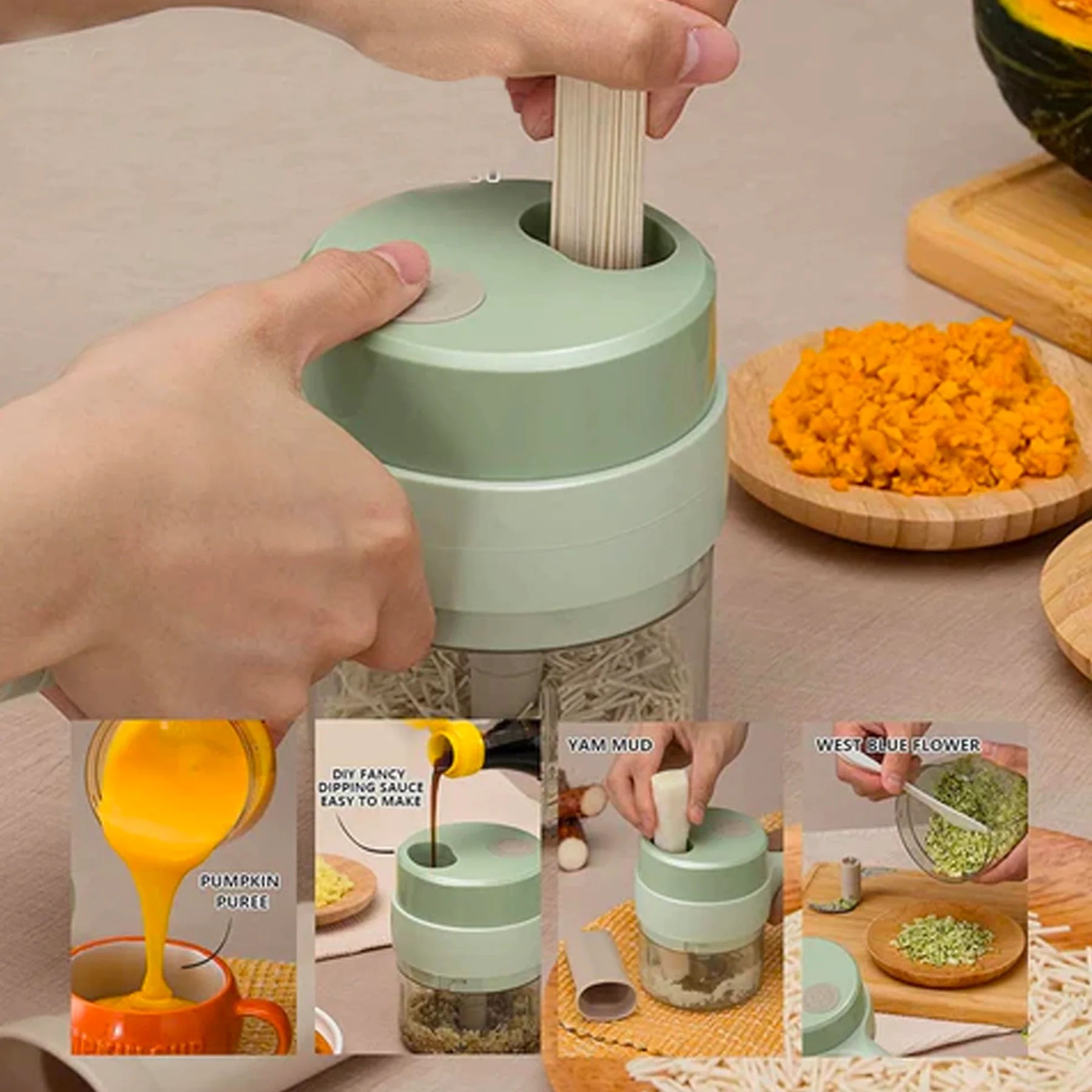 4 IN 1 ELECTRIC HANDHELD COOKING HAMMER VEGETABLE CUTTER